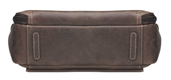 Gun Tote'n Mamas Distressed Leather Slim X-Body Purse in Brown features full-grain buffalo leather